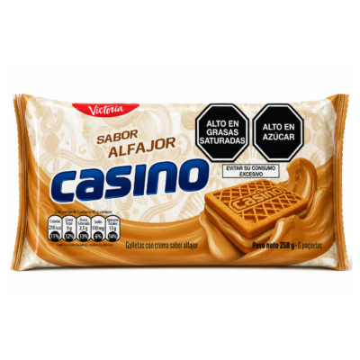 CASINO GALLETA SABOR ALFAJOR BOLSA 6 UNI 9.10 oz