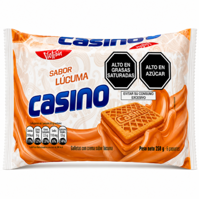 CASINO GALLETA SABOR LUCUMA BOLSA 6 UNI 9.10 oz