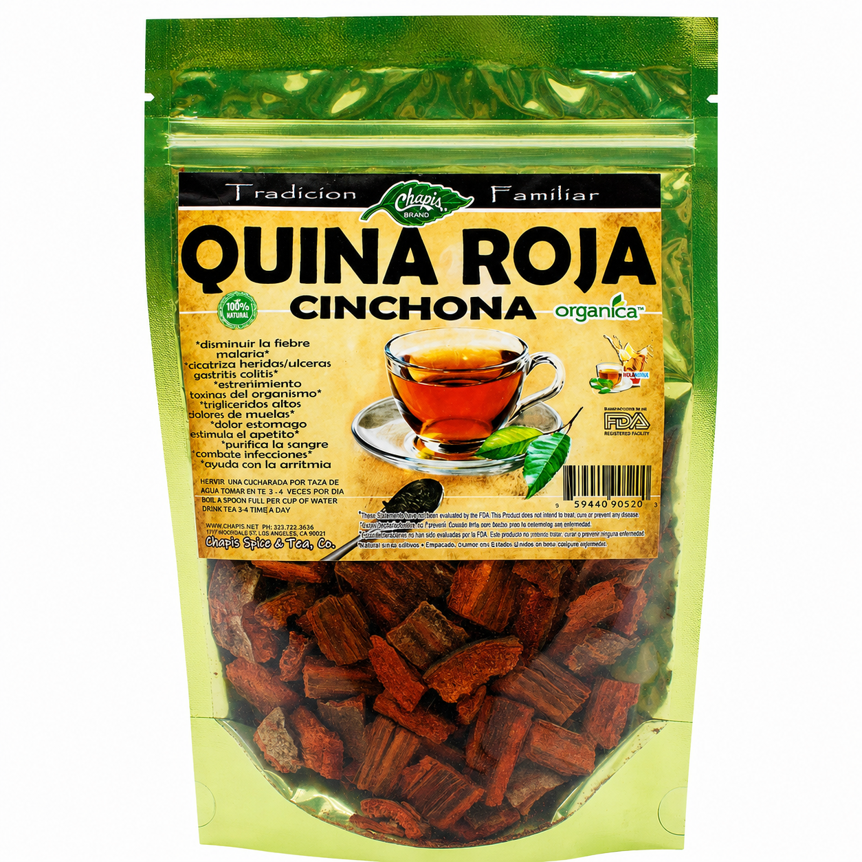 CHAPIS QUINA ROJA BOLSA 4 oz