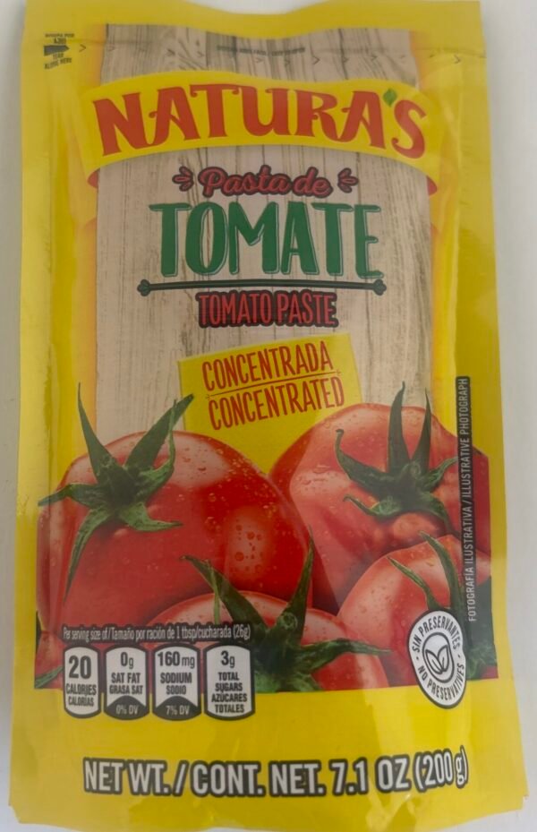 NATURAS PASTA DE TOMATE BOLSA 7.1 oz