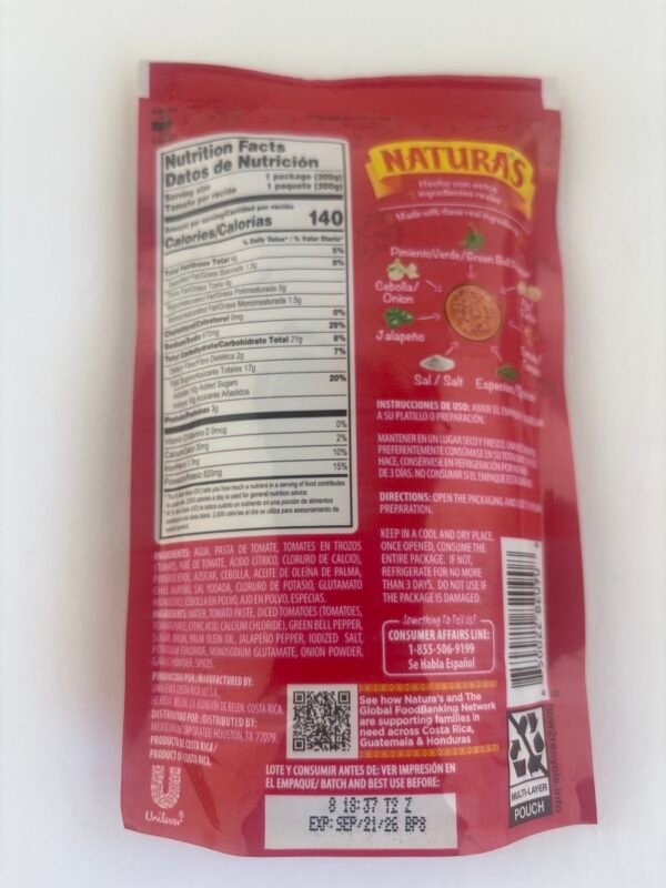 NATURAS SALSA RANCHERA BOLSA 8 oz (NATURAS SALSA RANCHERA BOLSA 8 oz) - Image 2