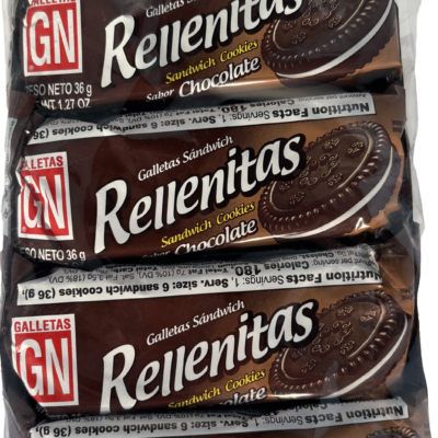 GALLETAS RELLENITAS SABOR CHOCOLATE BOLSA 8 UNI 10.1 oz