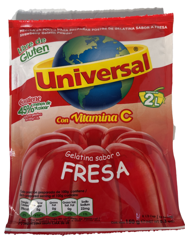 UNIVERSAL GELATINA DE FRESA BOLSA 5.3 oz
