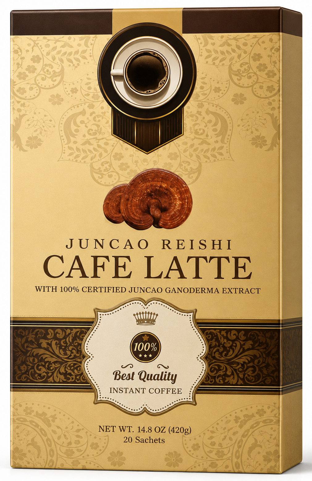 JUNCAO REISHI CAFE LATTE CAJA 14.8 oz