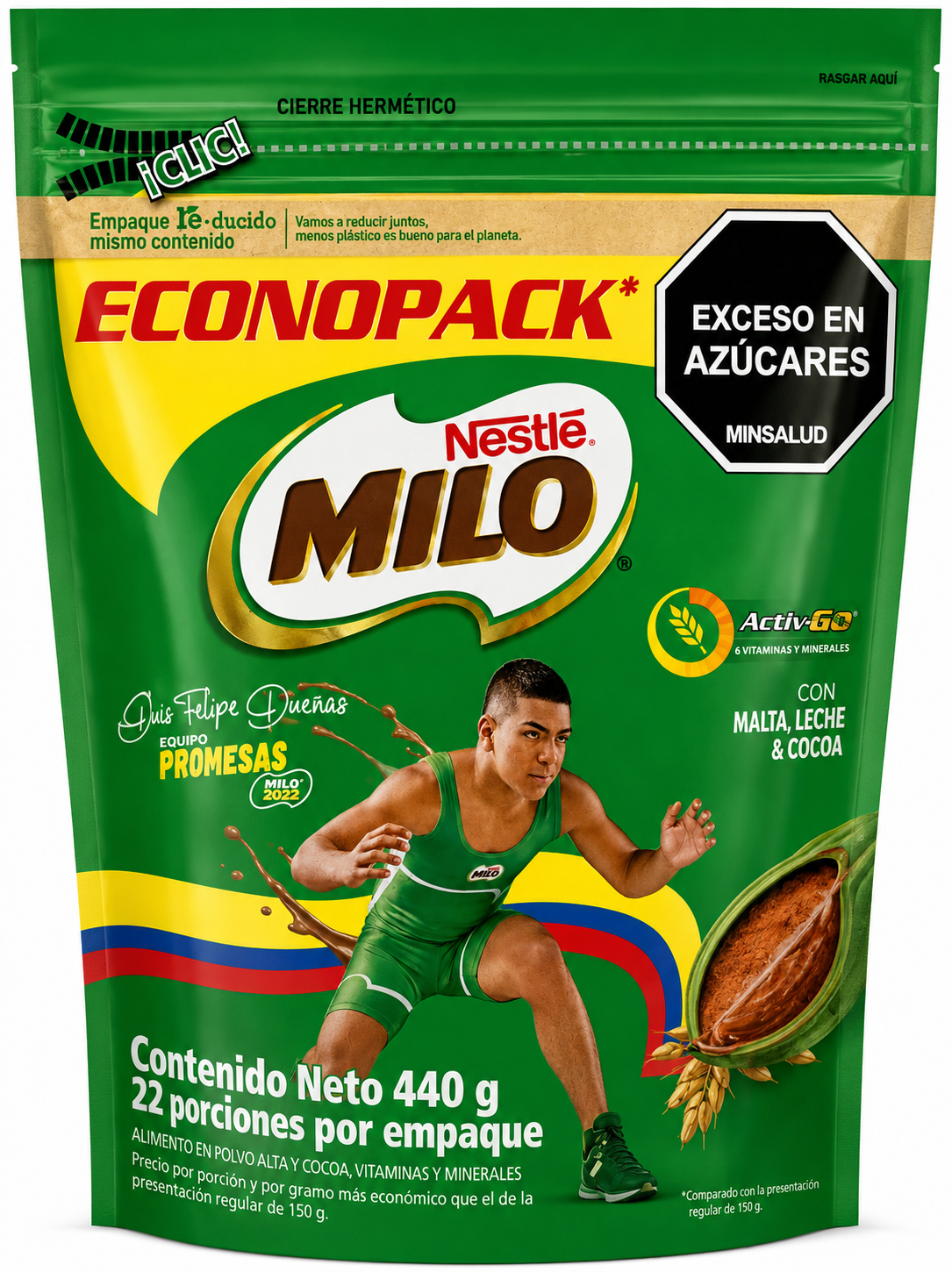 NESTLE MILO COCOA EN POLVO DOYPACK 15.52 oz