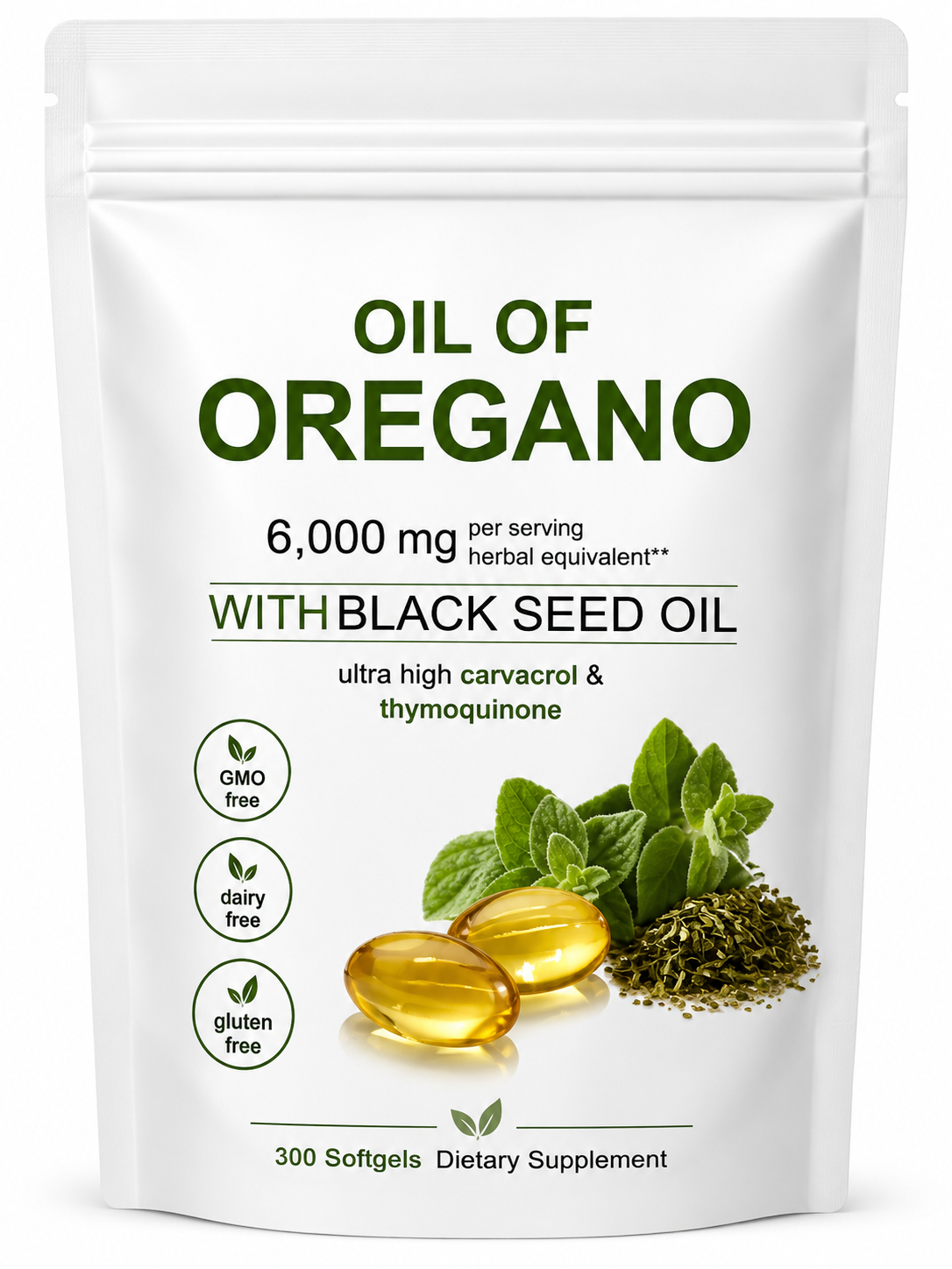 OIL OF OREGANO WITH BLACK SEED OIL BOLSA 300 SOFT
