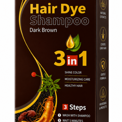 SHAMPOO HAIR DYE 3 en 1 DARK BROWN CAJA 500 ml