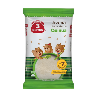3 OSITOS AVENA PRECOCIDA DE QUINUA BOLSA 5.9 oz