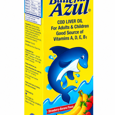 BALLENA AZUL EMULSION SABOR FRESA-BANANO BOTE 6.5 oz