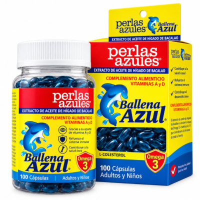 BALLENA AZUL PERLAS AZULES FRASCO 100 caps