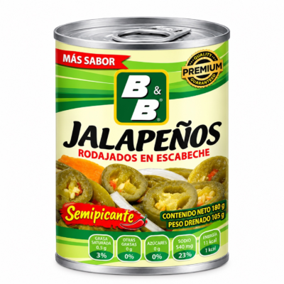 B&B CHILES EN VINAGRE LATA 6.4 OZ