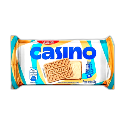 CASINO GALLETA SABOR 3 LECHES BOLSA 6 UNI 9.10 oz