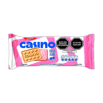 CASINO GALLETA SABOR FRESA BOLSA 6 UNI 9.10 oz