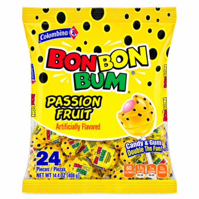 COLOMBINA BON BON BUM PASION FRUIT BOLSA 24 UNI