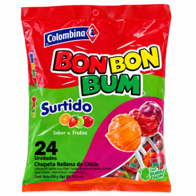 COLOMBINA BON BON BUM SURTIDO BOLSA 24 UNI 14.4 oz