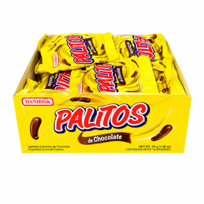 DANIBISK PALITOS CUBIERTOS DE CHOCOLATE CAJA 18 UNI