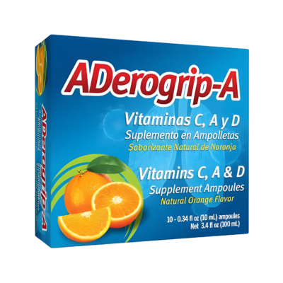 ADEROGRIP-A VITAMINAS C, A Y D CAJA 10 VIALS