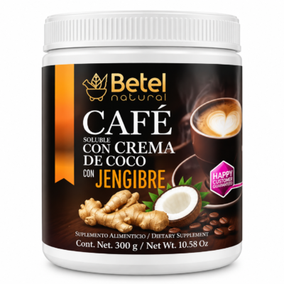 BETEL CAFE CON CREMA DE COCO Y JENGIBRE BOTE 10.5 oz