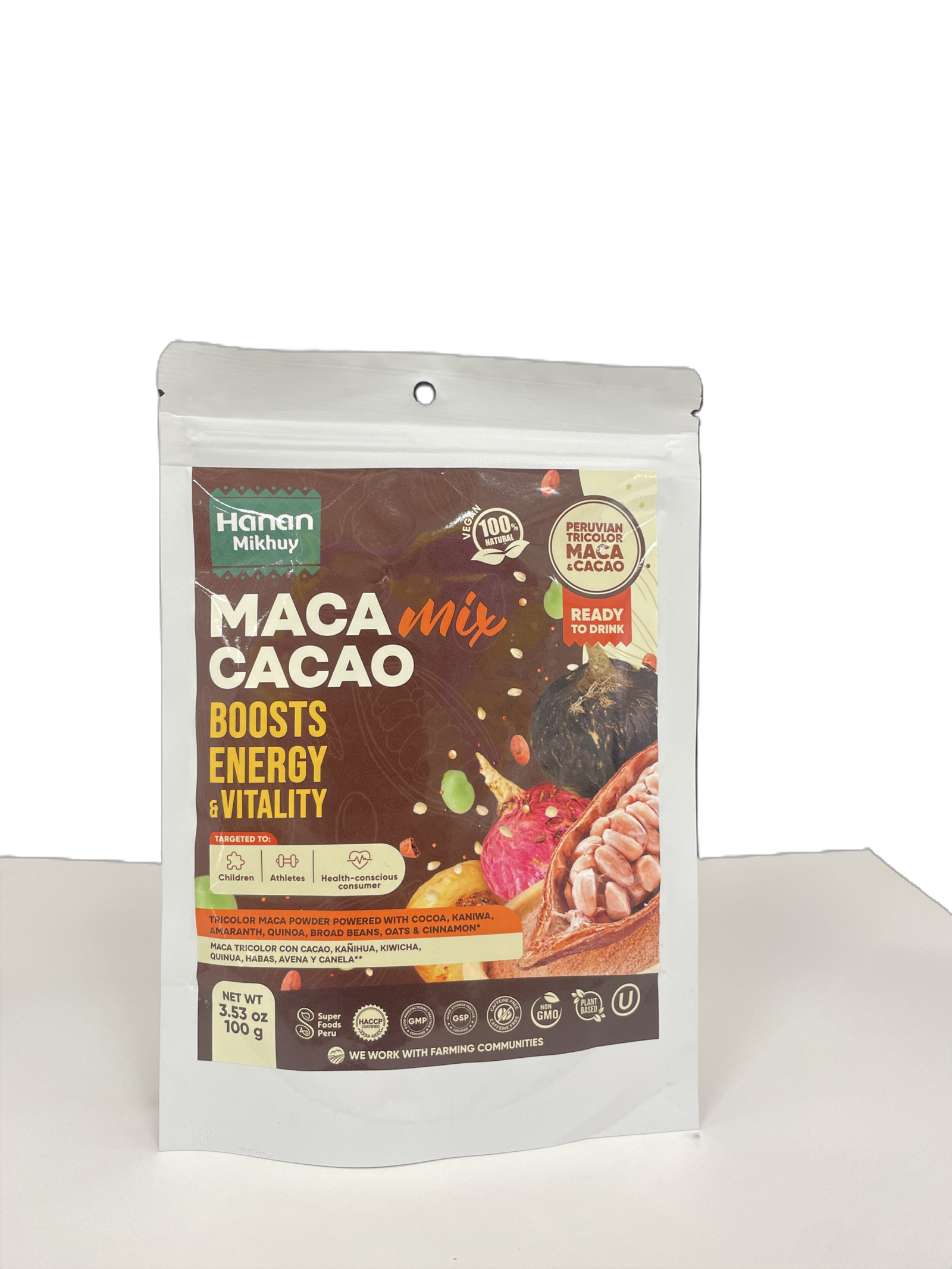 HANAN MACA CACAO MIX POLVO DOYPACK 3.53 oz