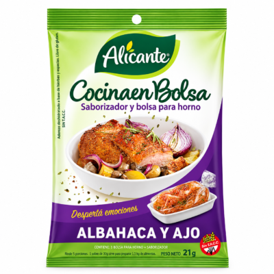 ALICANTE COCINA EN BOLSA SABORIZADOR ALBAHACA Y AJO BOLSA 21G