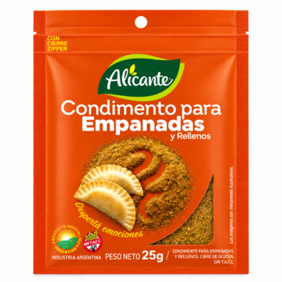 ALICANTE CONDIMENTO PARA EMPANADAS BOLSA 25G